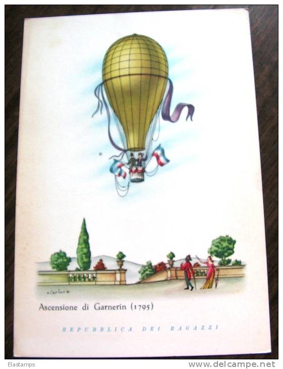 == Ballon 1795 Di Garnierin , Modern Card   * Italien - Milano - Globos