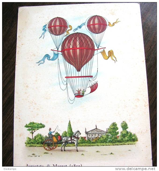== Ballon  1858, Modern Card   * Italien - Milano - Luchtballon