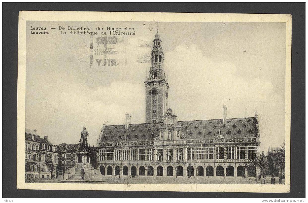 1939 KAART  - LOUVAIN LEUVEN - BIBLIOTHEEK HOOGESCHOOL - Leuven