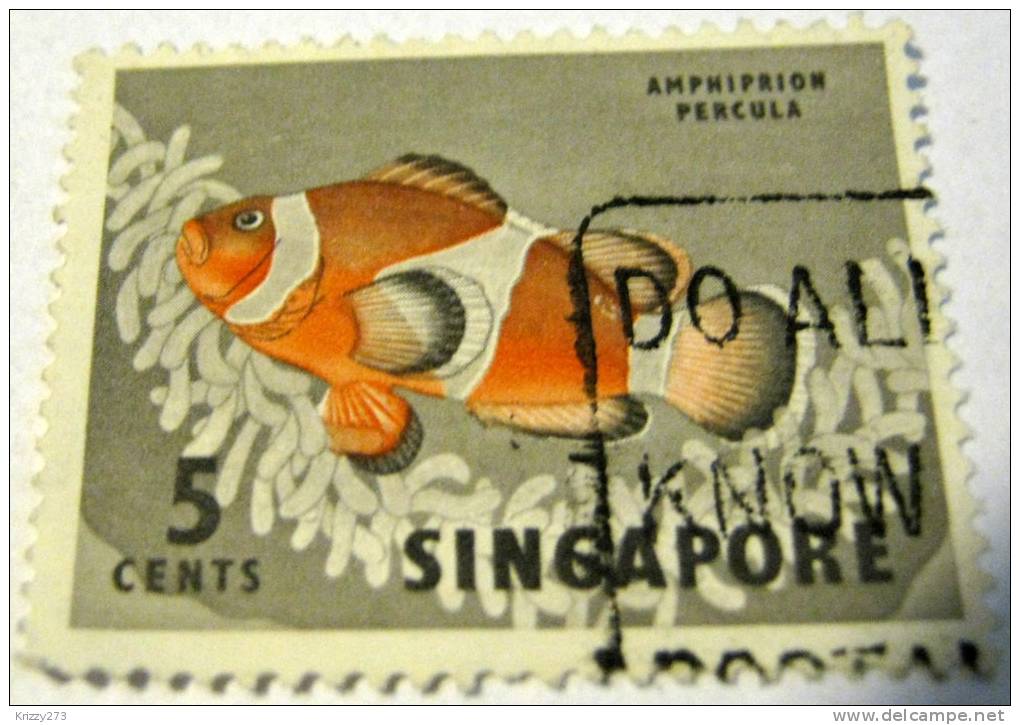 Singapore - 1962 Clown Fish 5c - Used - Singapur (...-1959)