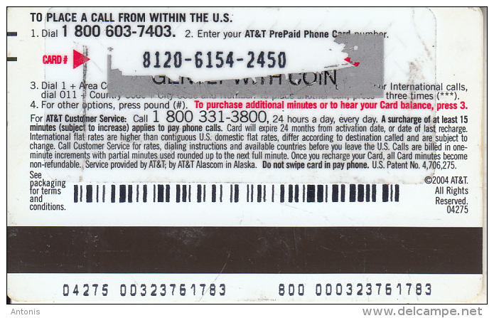 ALASKA(USA) - Sam"s Club, AT&T Magnetic Prepaid Card 800 Minutes, Used - Altri – America