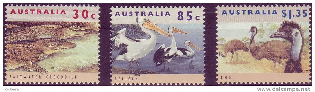 ( 1764 ) Australia - Fauna - Crocodile-Pelican-Emu . - Other & Unclassified