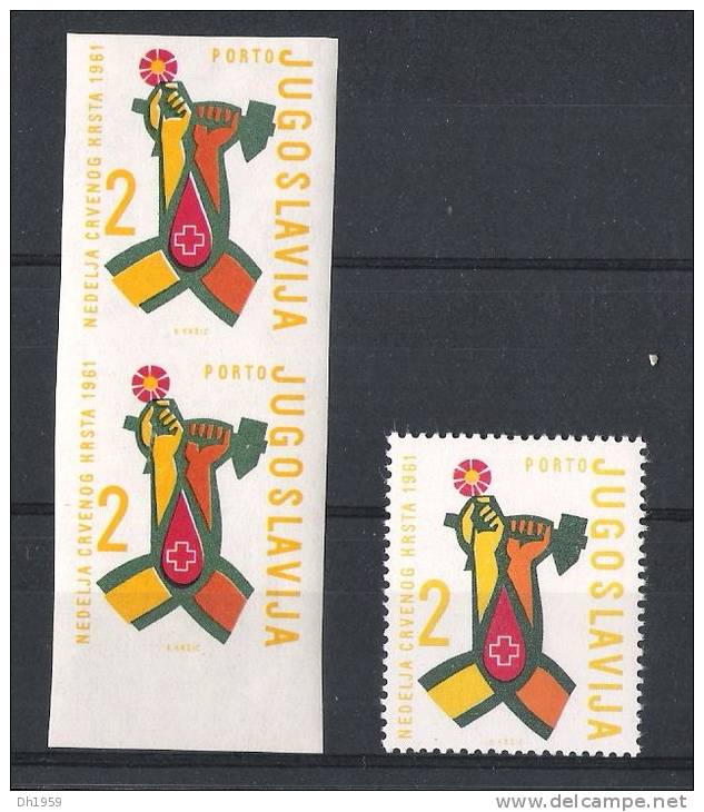 TIMBRES DE BIENFAISANCE DENTELE ET NON DENTELE PAIRE CROIX-ROUGE ROTES KREUZ RED CROSS ZWANGSZUSCHLAGSMARKE - Other & Unclassified