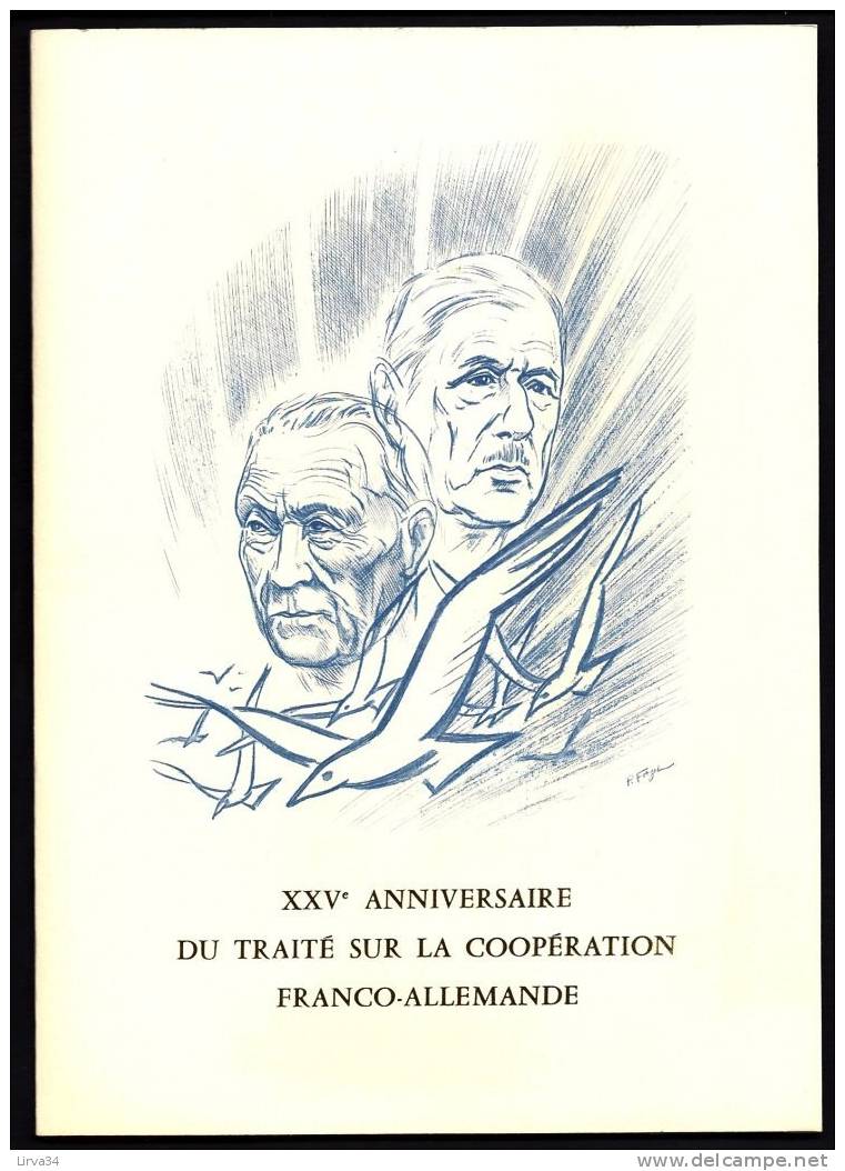 LOT 2 DOCUMENTS PHILATÉLIQUES- GENERAL DE GAULLE- TRAITÉ DE COOPÉRATION FRANCO-ALLEMANDE- - De Gaulle (Generaal)