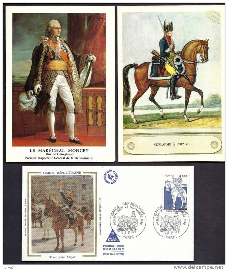 LOT 3 DOCUMENTS PHILATELIQUES : GENDARMERIE NATIONNALE ET GARDE RÉPUBLICAINE - Policia – Guardia Civil