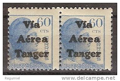 Tanger 137 ** Alegoria. 1939. Via Aerea. Pareja - Marruecos Español