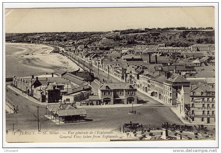 Carte Postale Ancienne Jersey - Saint Hélier. Vue Générale De L'Esplanade - Altri & Non Classificati