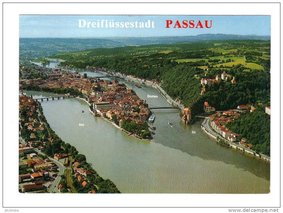 Allemagne: Luftbild Panorama Von Passau Bayern, Die Schone Dreiflussestadt (11-1414) - Passau