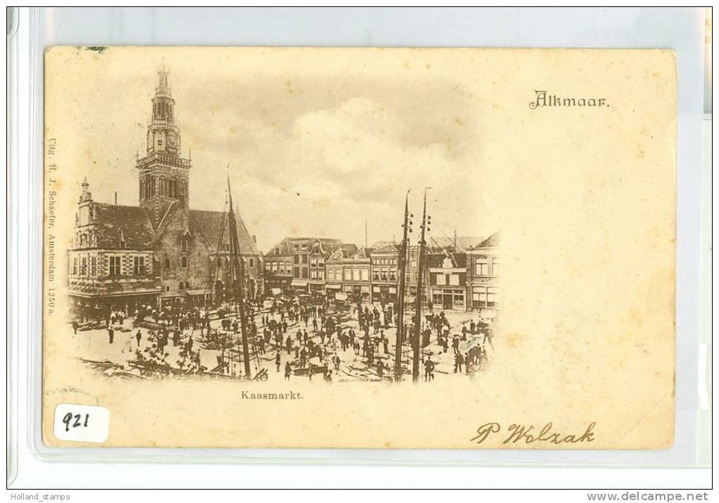 HANDGESCHREVEN ANSICHTKAART Uit 1900 Nvph 55  Van LOKAAL ALKMAAR - KAASMARKT (921) - Alkmaar