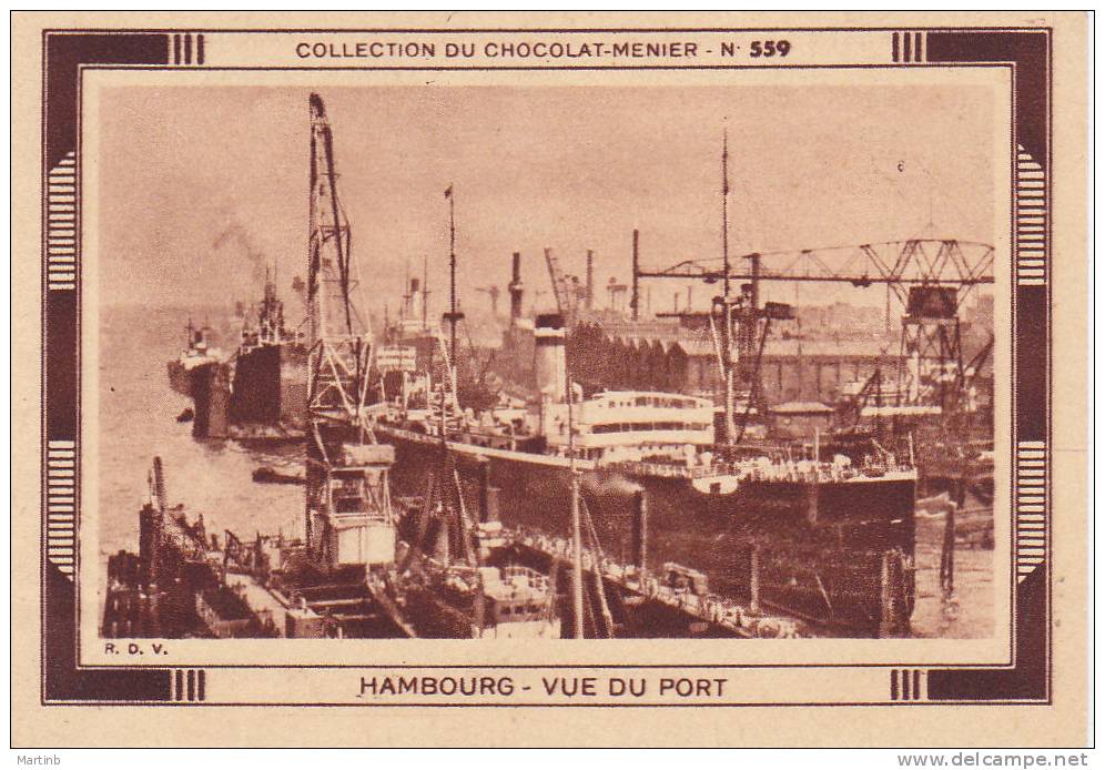 CHROMO  Image Chocolat MENIER  HAMBOURG  Vue Du Port  N° 559 - Menier