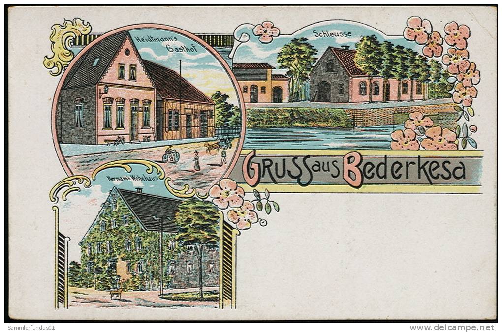 AK/CP LITHO  BAD BEDERKESA  Cuxhaven  Bremerhaven  Ungel/uncirc. Ca 1900 Erhaltung/Cond. 1-/2 , Eckknick Nr. 5028 - Cuxhaven