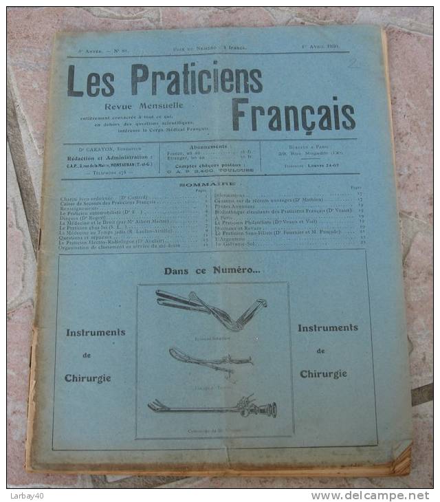 Les Praticiens Francais N° 88 - 1 04 1930 - Instruments De Chirurgie - 1900 - 1949