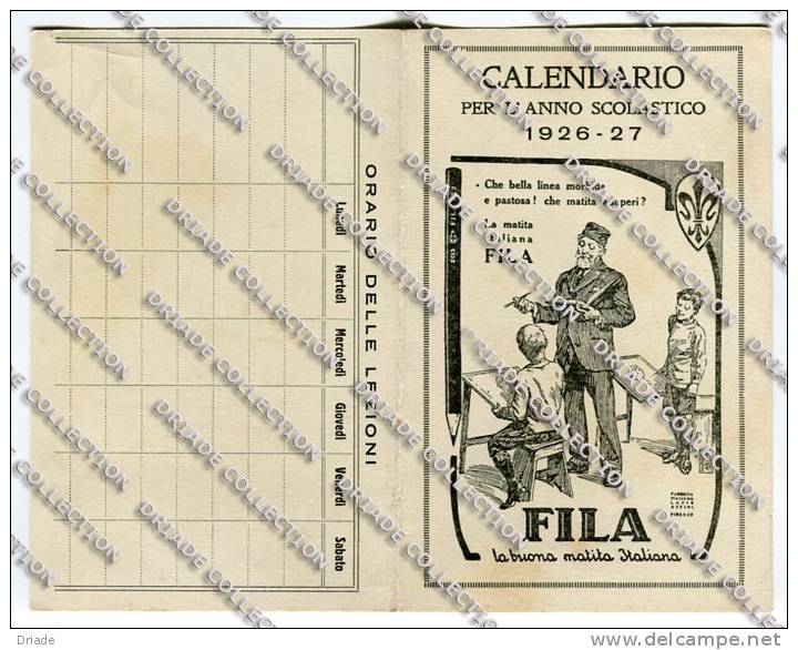 CALENDARIO FORMATO PICCOLO FILA ANNO 1926 1927 PUBBLICITA - Kleinformat : 1901-20