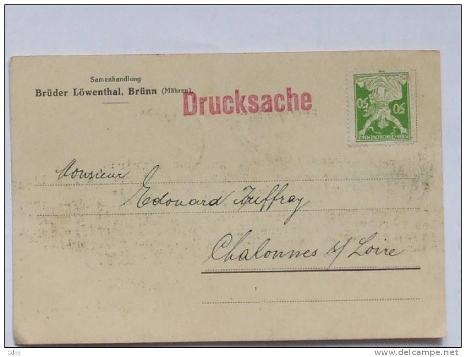 CARTE DE CORRESPONDANCE POSTEE DE TCHECOSLOVAQUIE EN 1924 -TIMBRE DE 50 - Brieven En Documenten