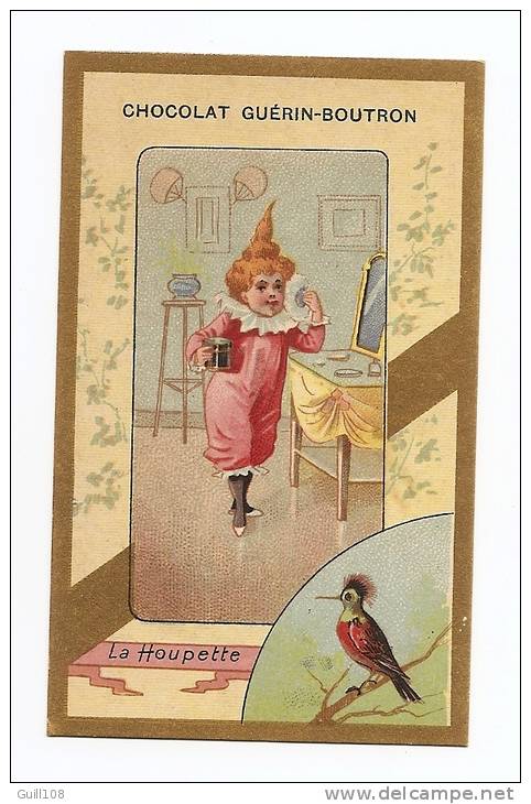 Chromo Dorée Chocolat Guérin Boutron Hérold Oiseau Enfant Houpette Clown Déguisement Maquillage A13-02 - Guérin-Boutron