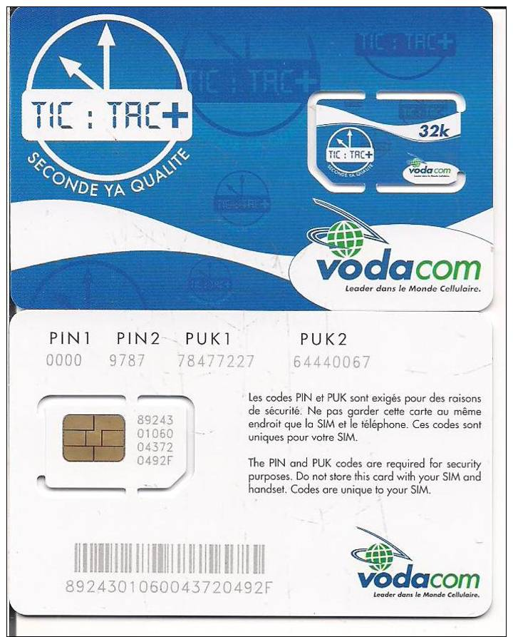 CONGO  KINSHASA  MOBILE SIM PHONECARD MINT UNUSED--VODACOM - Congo