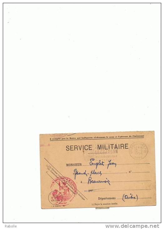 Service Militaire Lenglet Jean    Beaurevoir - Seekarten