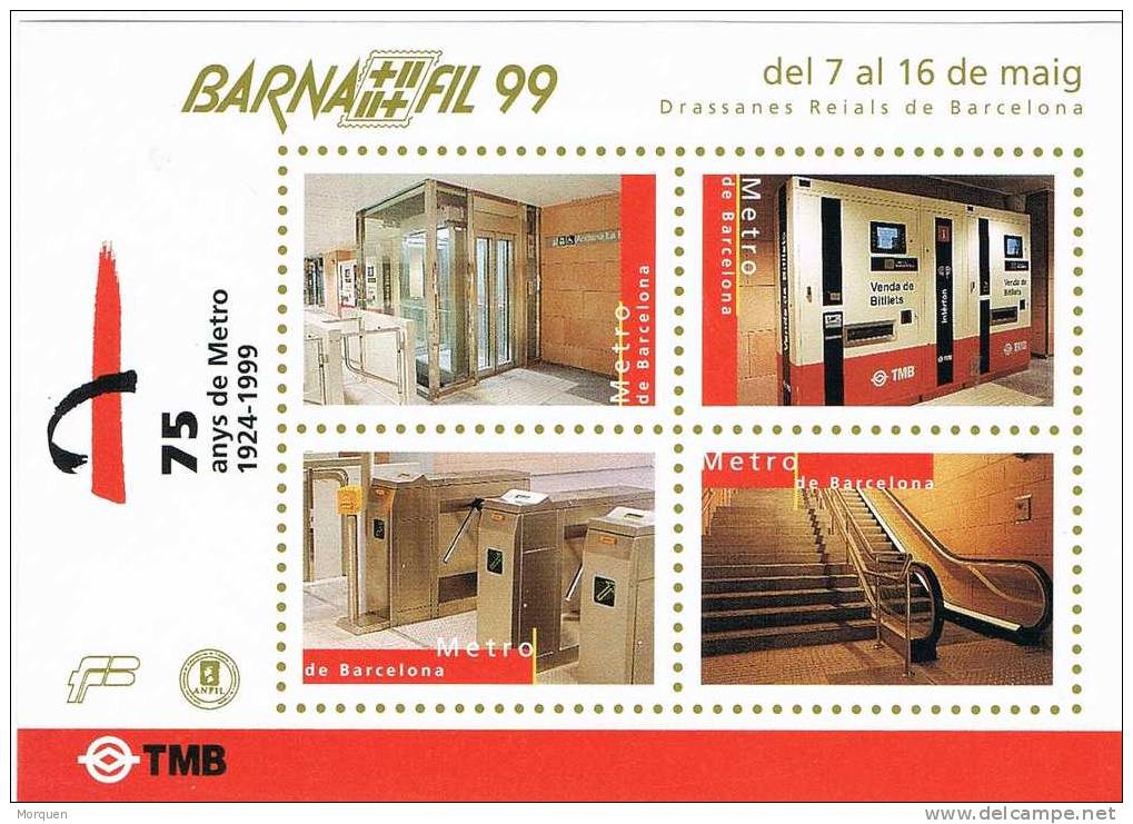 Lupa 1127. Hojita BARNAFIL 1999, 75 Aniversario Metro Barcelona - Plaatfouten & Curiosa