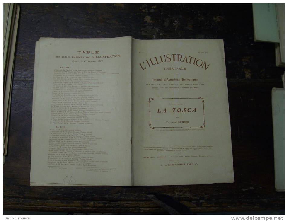 N°121 Du  19 Juin 1909     LA TOSCA    Par Victorien Sardou - Autores Franceses