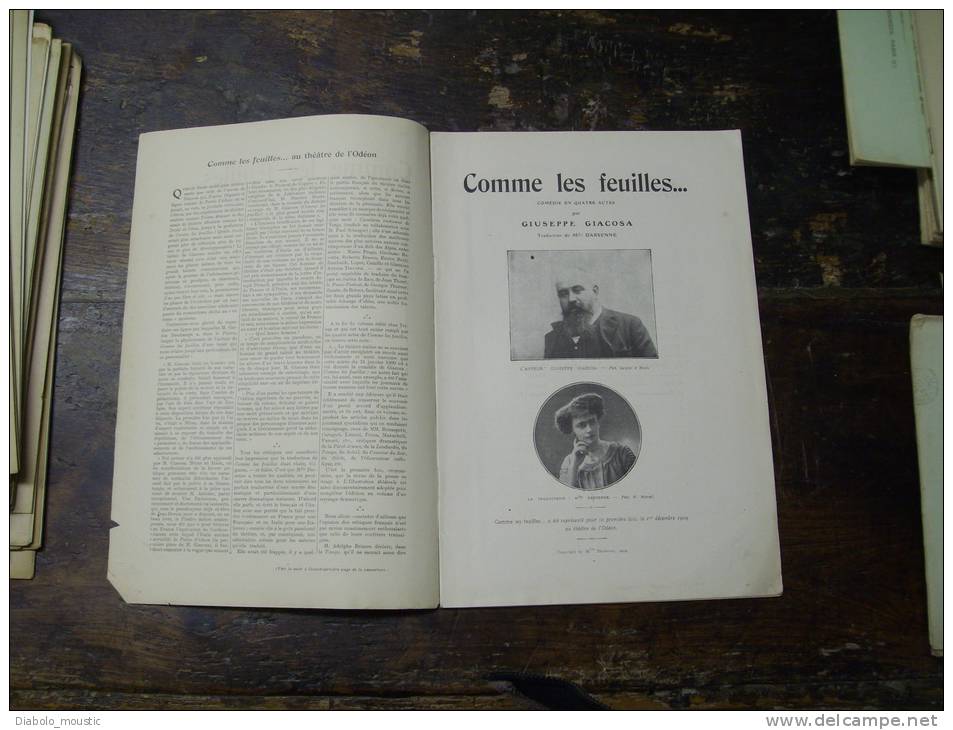 N° 133 Du  18 Décembre 1909     COMME LES FEUILLES    Par  Giuseppe Giacosa - Autores Franceses