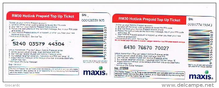 MALESIA (MALAYSIA) - MAXIS (GSM RECHARGE) - HOTLINK 30 WITH 2 EXPIRY DIFFERENT - USED °-  RIF. 1880 - Malaysia