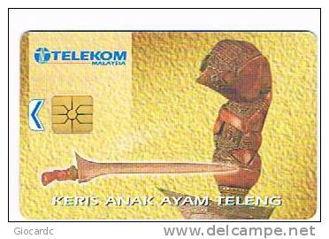 MALESIA (MALAYSIA) - TELEKOM MALAYSIA (CHIP) - KERIS ANAK AYAM TELENG (DIFFERENT CHIP)  - USED ° - RIF. 1882 - Malaysia