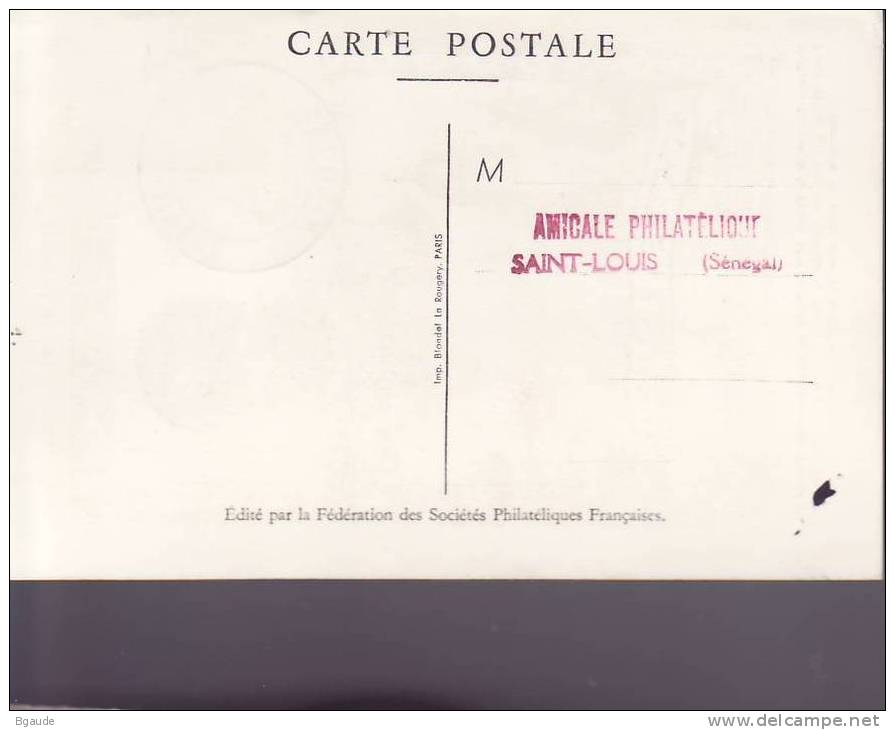 FRANCE CARTE  PHILATELIQUE       NUM.YVERT    19 TIRAILLEUR SENEGALAIS - Covers & Documents