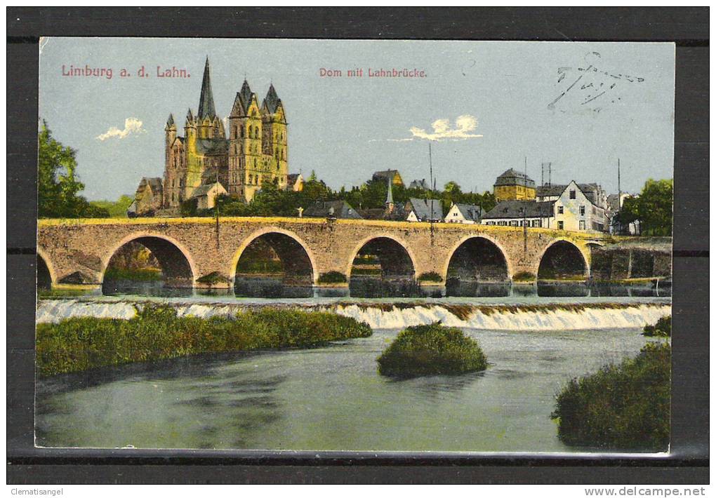 TOP!! LIMBURG/LAHN * DOM MIT LAHNBRÜCKE * FRANZÖSISCHE MILITÄRPOST VOM 13.7.1921 **!! - Limburg