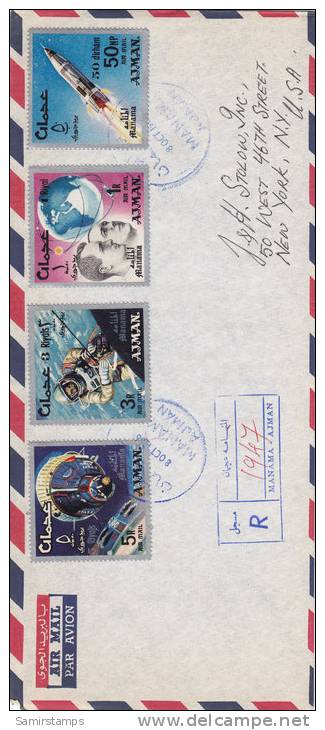 Manama,cover Registr.sent To USA With Compl.set Space 1966-overpint New Value-2ne Scan Date-Scarce-SKRILL PAY ONLY - Manama