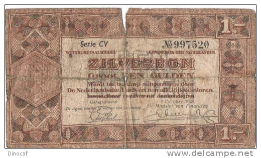 NETHERLANDS BANKNOTE 1 GULDEN 1938 - Other & Unclassified
