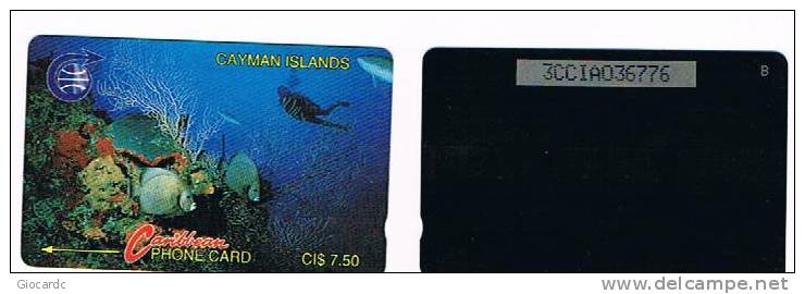 CAYMAN ISLANDS - GPT - VITA MARINA (SEA LIFE)   CODE 3CCIA - USATA°  (USED)  -  RIF. 1039 - Pesci