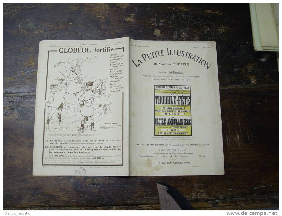 N° 15  Du  7 Juin 1913      LE TROUBLE-FÊTE------------- -La   GLOIRE  AMBULANCIERE - Auteurs Français