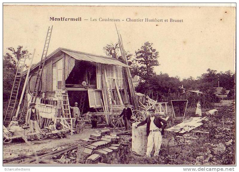 France ,cpa; 93, Montfermeil, Le Coudreaux,chantier Humert Et Brunet, Tuiles, Briques - Montfermeil