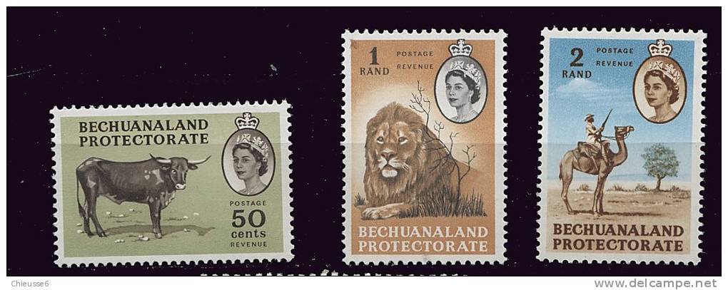 0280 - Bechunaland  ** - N° 130 à 132 - Lions , Etc.. - 1965-1966 Autonomie Interne