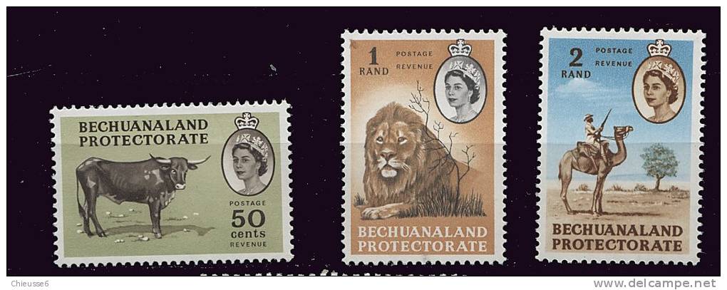 0280 - Bechunaland  ** - N° 130 à 132 - Lions , Etc.. - 1965-1966 Autonomía Interna