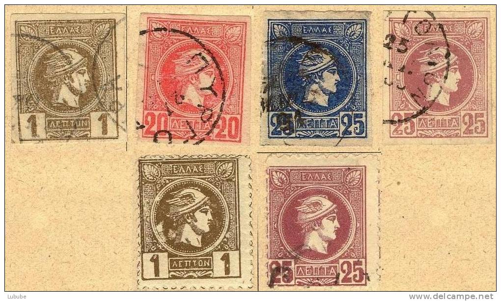 Kleine Hermesköpfe  (6 Stück)        1886 / 95 - Used Stamps