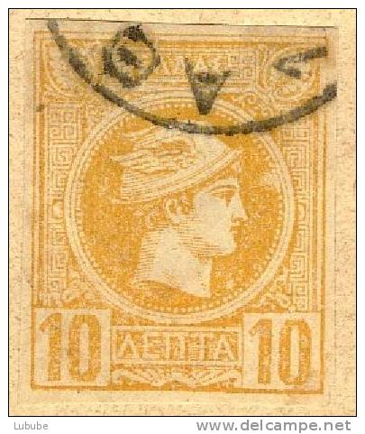 Kleiner Hermeskopf, 10 L.gelb   ABART        1888 - Used Stamps