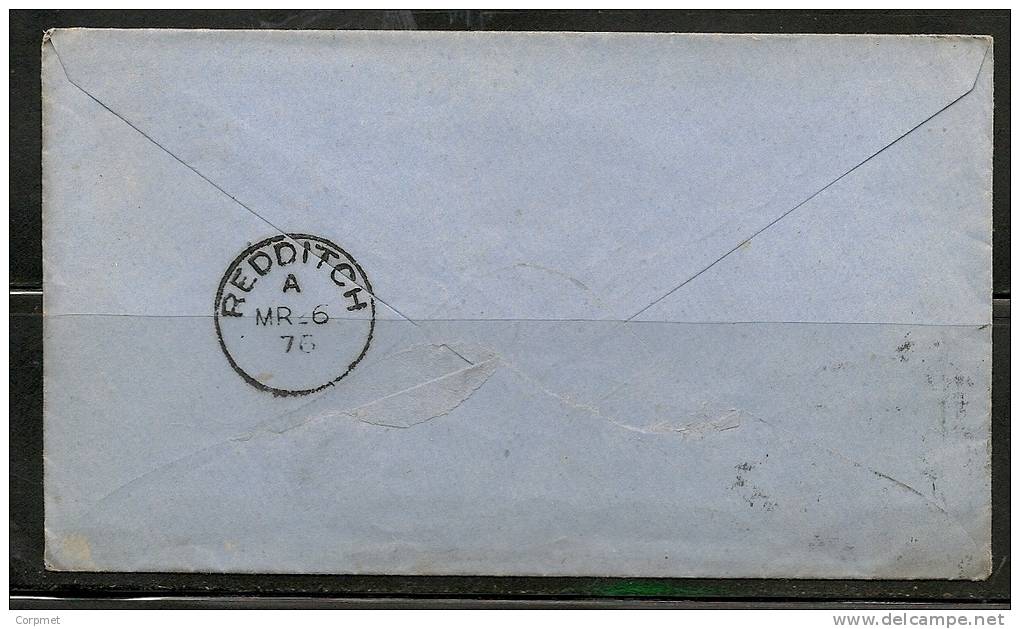 UK - 1876 COVER W/ Full Letter From WEST BROMWICH To REDDITCH  (recepetion At Back) 1d Plate 159 - Covers & Documents