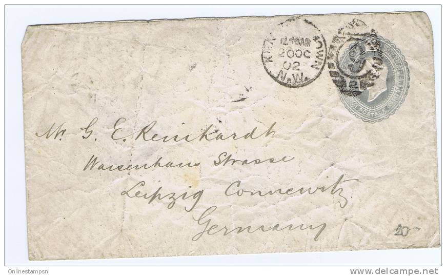 UK, 1902 Cover  To  Leipzig Germany, Eduard VII - Stamped Stationery, Airletters & Aerogrammes