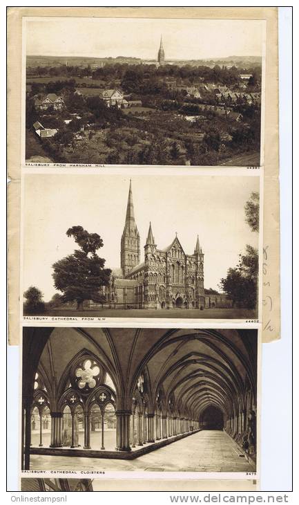 UK, Folding Postcard Set Of 6 Salisbury 1927 Sent To Rotterdam Holland (set 2) - Marcofilie