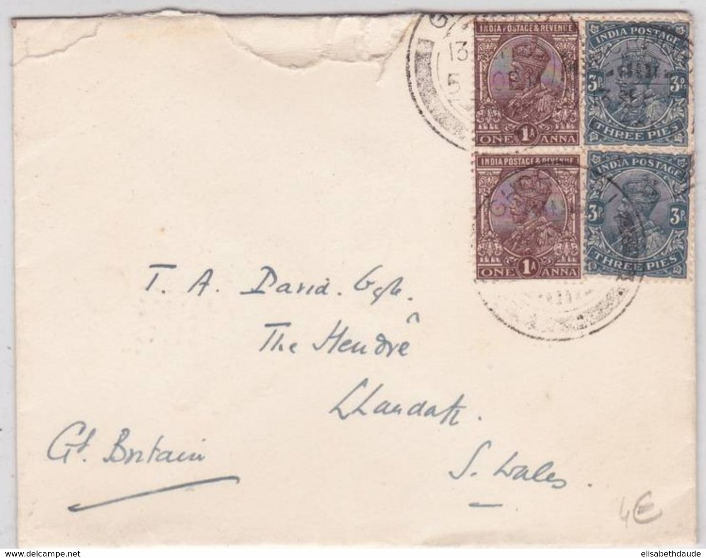 INDIA - 1930 - ENVELOPPE De GHORPURI Pour L'ANGLETERRE - 1911-35  George V