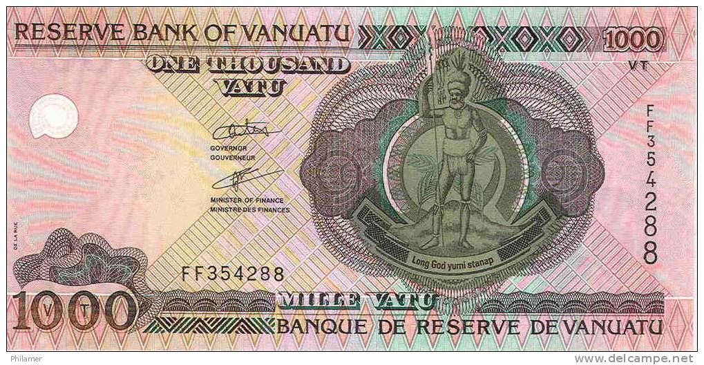 Vanuatu Billet 1000 Vatu (8 Euro) Monnaie Dernier Alphabet F Et Donc Derniere Signature, 2006 NEUF UNC - Vanuatu