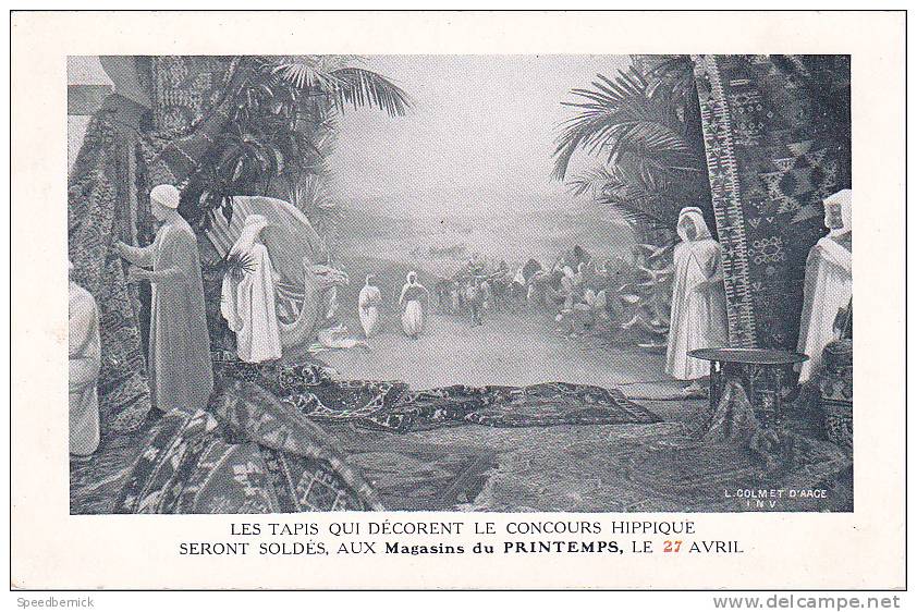 18587 Tapis Décorent Concours Hippique Seront Soldés MAGASIN DU Printemps, 27 Avril. L Colm Et Arce; Peinture Arabe - Magasins