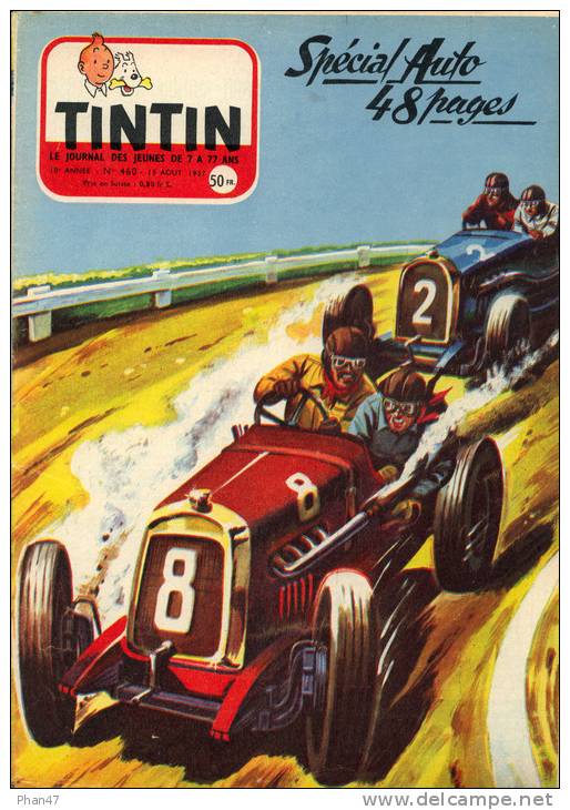 TINTIN JOURNAL 460 De 1957, Special Auto, 500 Milles, Chocolat, R. Dauphine, Austin Healey, Perkins Diesel, Gilera, DS - Tintin