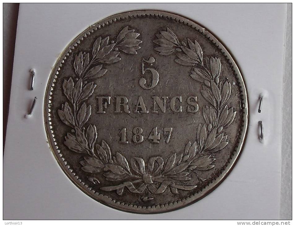 5 Frs Louis-Philippe 1847 A - J. 5 Francs