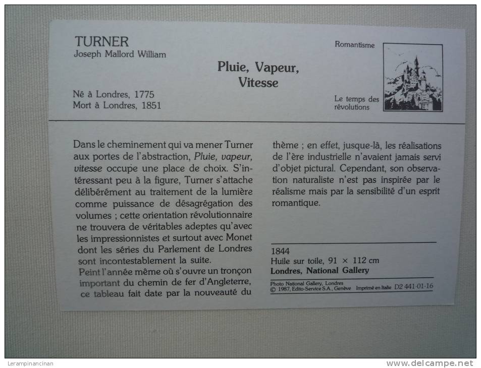 TURNER PLUIE VAPEUR VITESSE - Other & Unclassified