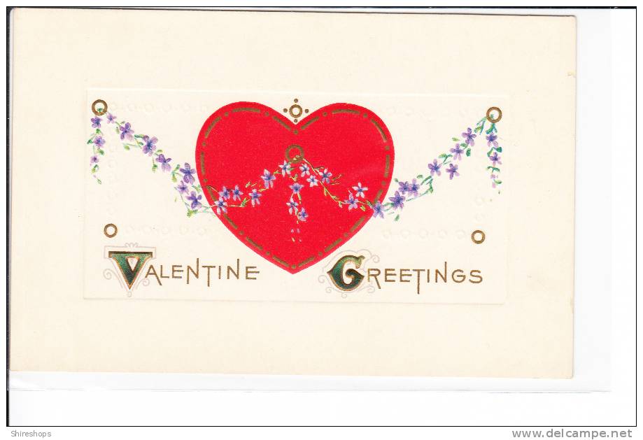 Embossed Valentine Greeting Heart - Saint-Valentin