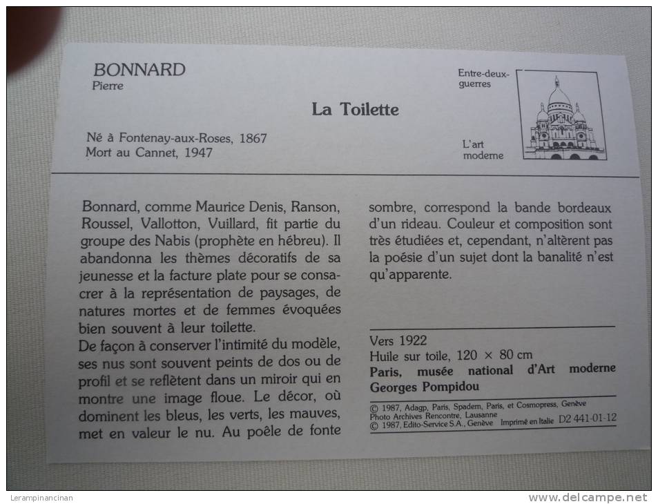 BONNARD LA TOILETTE - Other & Unclassified