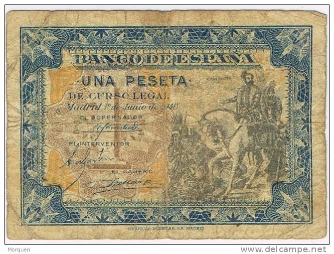 1 Peseta 1940, Banco España, Hernan Cortés - 1-2 Pesetas