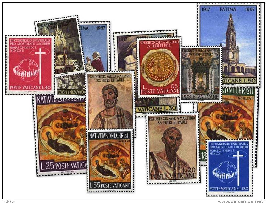 CITTÀ DEL VATICANO VATICAN VATIKAN 1967 ANNATA COMPLETA COMPLETE SET MNH - Full Years